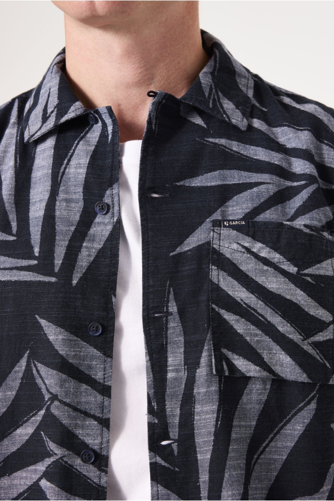 OVERHEMD MET ALLOVER PRINT D51093 326 CHAMBRAY